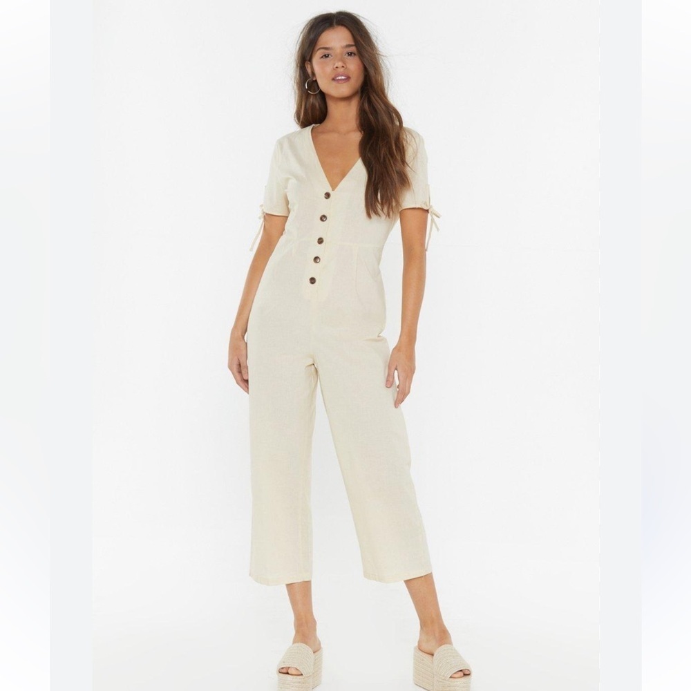 🌼Nasty Gal linen jumpsuit - Picture 2 of 7